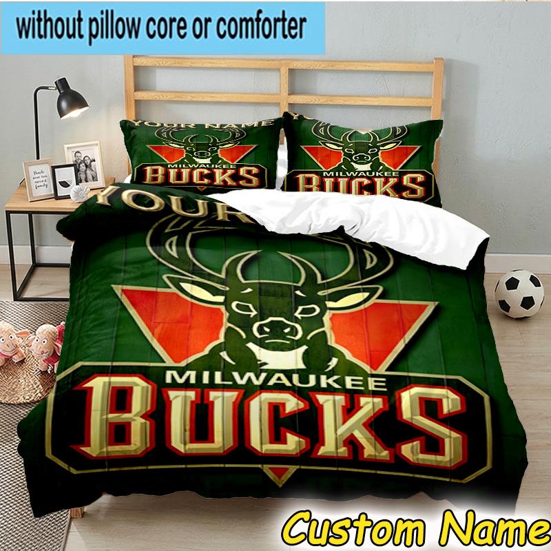 3pcs Custom Name Milwaukee Bedding Set Includes 1 Duvet Cover & 2 Pillowcases for All Seasons Dormitory Home Decor Christmas Gifts