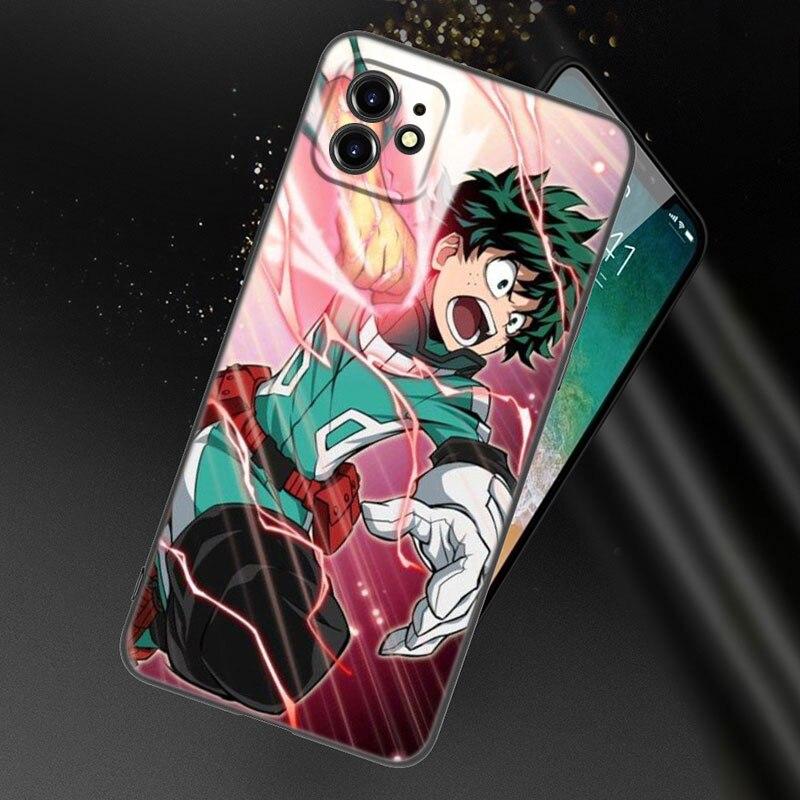Pouzdro na telefon My Hero Academia pro Apple iPhone 13 12 Mini 11 Pro XS Max XR X 8 7 6S 6 Plus SE 2022 2020 5S 5 Měkký TPU Černý Kryt