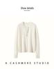Women's Cashmere V-Neck Multi-Button Sweater - Slim Fit, Loose Knit, Base Layer
