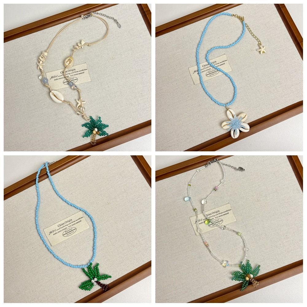 Jewelry Shell Beads Necklace Colorful Seaside Vacation Choker Trendy Bohemia Beads Necklace  Girls