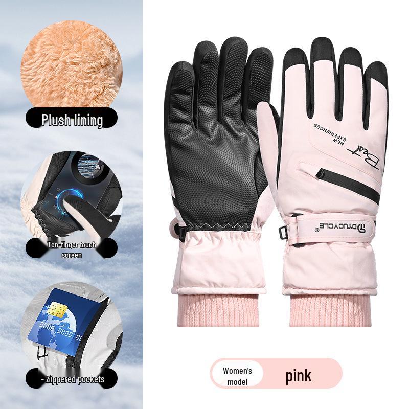 Unisex Touchscreen Velvet Cycling Gloves - Winter Outdoor Sports One Size