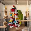 Multicolored Natural Wooden Blocks Chewing Toys Natural Wood Bird Toys for Medium and Large-Sized Macaws African Greys