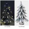With Lights Artificial Christmas Tree PVC Material Flocking Christmas Tree  Holiday Decor