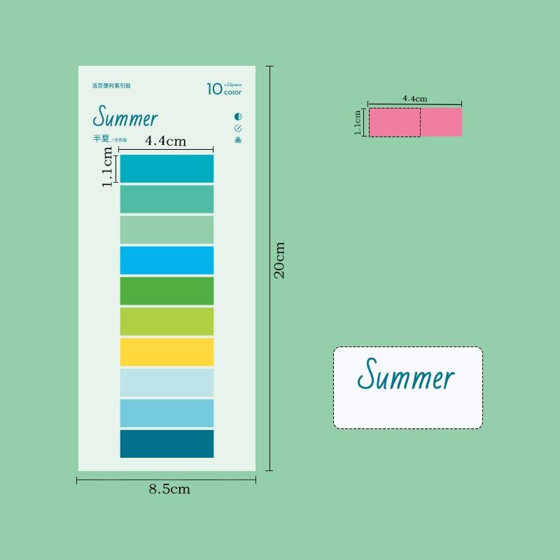 1 stücke Romantische Speicher Farbe Memo Pad PET Haftnotizen 14 cm Lineal Index Aufkleber Buch Marker Büro Schule