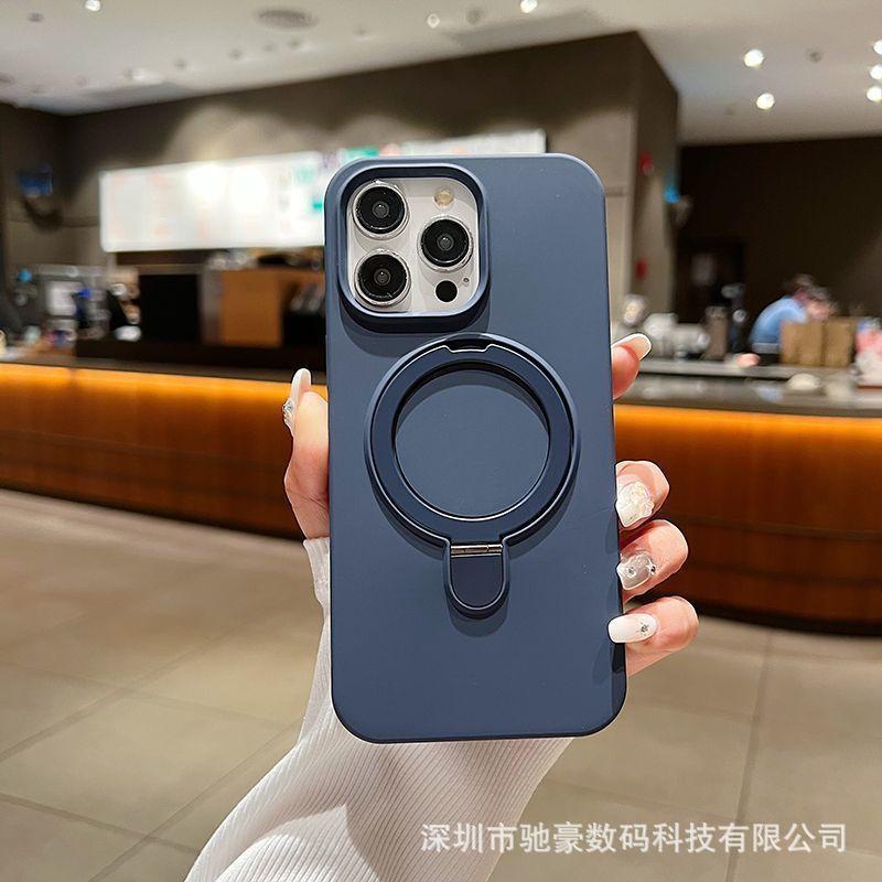 Applicable to iPhone17promax liquid silicone magnetic suction bracket mobile phone case Apple 16 skin feeling all-inclusive anti-drop cover