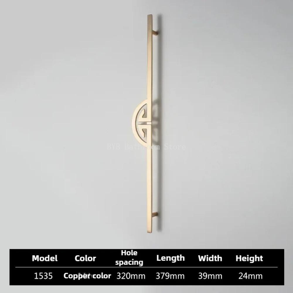 Durable Brushed Finish Cabinet Door Handle Gold Chinese Style Wardrobe Door Handle Lengthened Cabinet Door Knob Cupboard