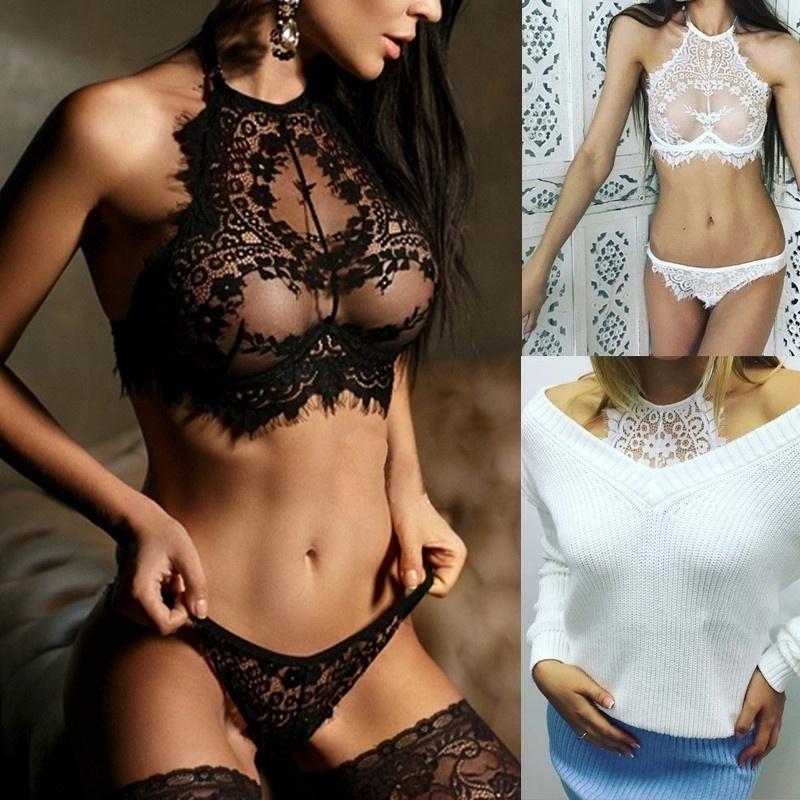 

2018 Женщины Сексуальное белье Кружевные цветы Push Up Топ Бюстгальтер Брюки Комплект нижнего белья
