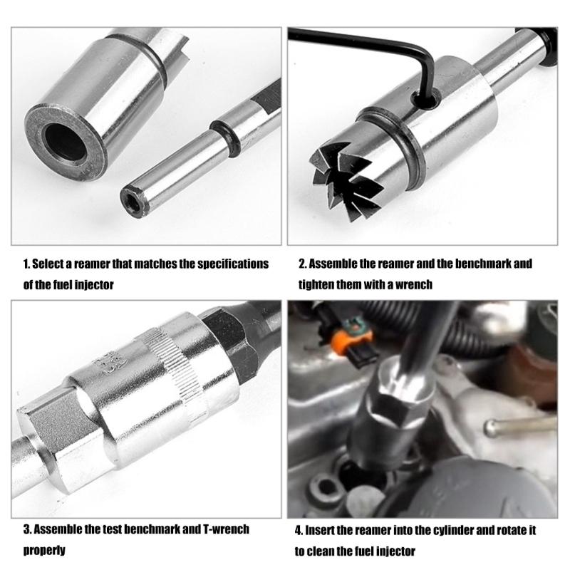 Universal Ventilsitzfräser- und Reibahlen-Set Professionelles Kfz-Reparaturwerkzeug-Set Upgrades für Kraftstoffinjektorreinigung