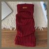 Autumn Winter Leg Warmers Japanese Simple Loose Long Socks Female Knitted Warm Foot Cover White Black Y2K Stockings Leg Warmers