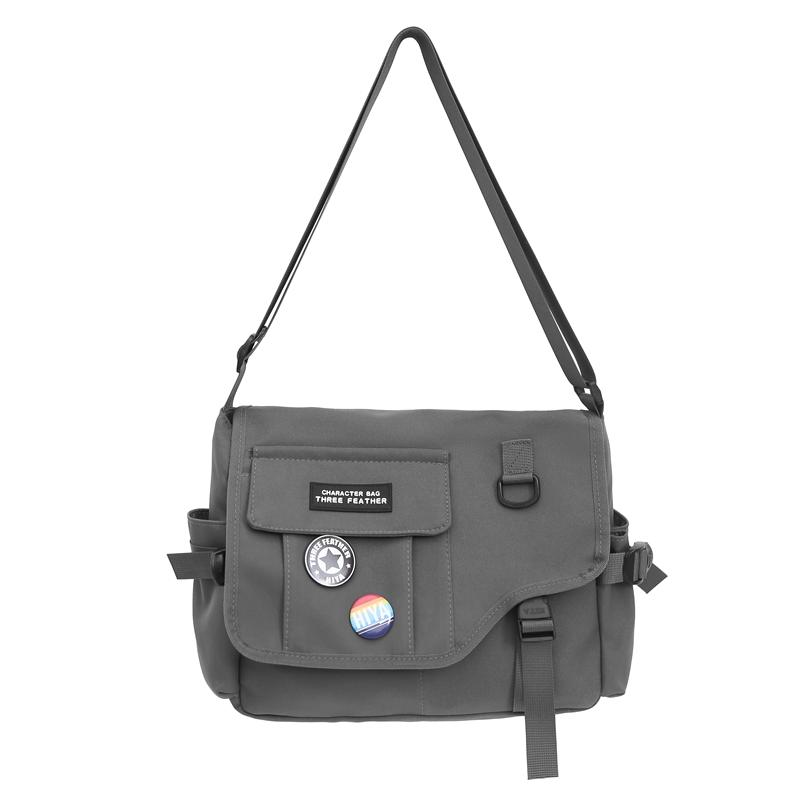 Dámská jednobarevná crossbody taška Pánská taška Messenger s velkou kapacitou Studentská taška přes rameno