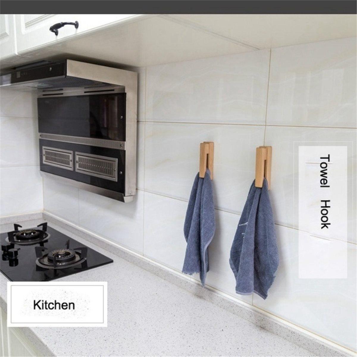 

Rustic Wood Towel Hooks Wall Mount Storage Hanger Cap Rack Adhensive Strip Home Decor Organization Bathroom Knob China Mainland