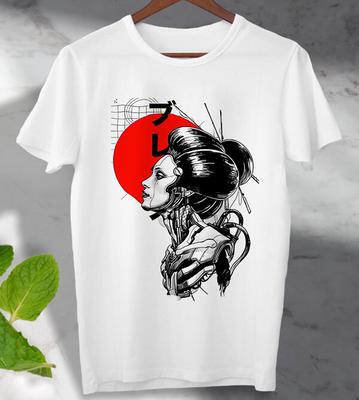 T-shirt Robot Geisha Giapponese Uomo Donna Maglietta Top Anime Poster Unisex Uomo Donna Top