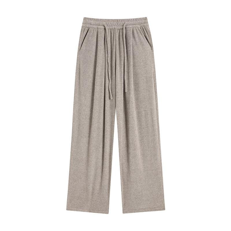 Soft glutinous rice towel pants women's autumn and winter new sweatpants warm high waist drape loose casual wide-leg pants