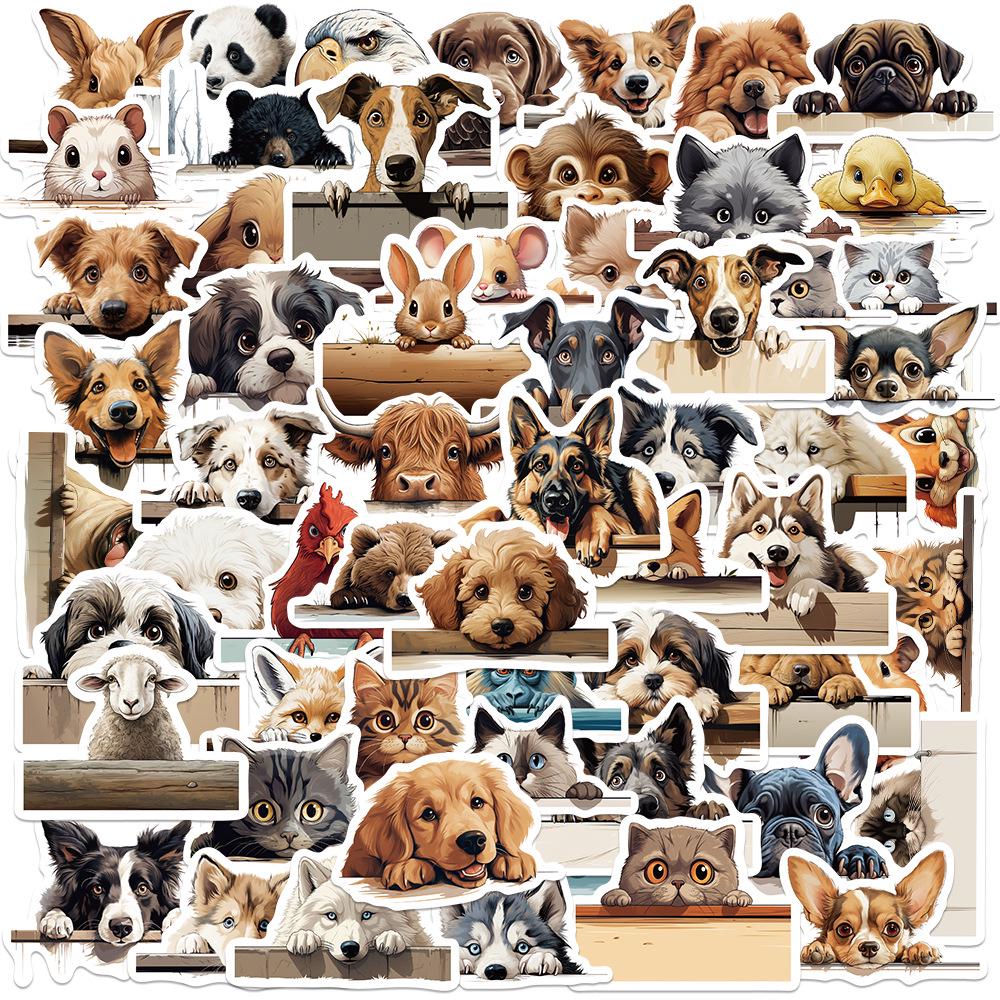 Sada samolepek divoké zvěře: Los, Alpaka, Panda & Lev