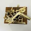 25,4 cm Polerad Mässing Sextant Marin Nautisk Samlarobjekt Skepp Astrolabium Med Låda