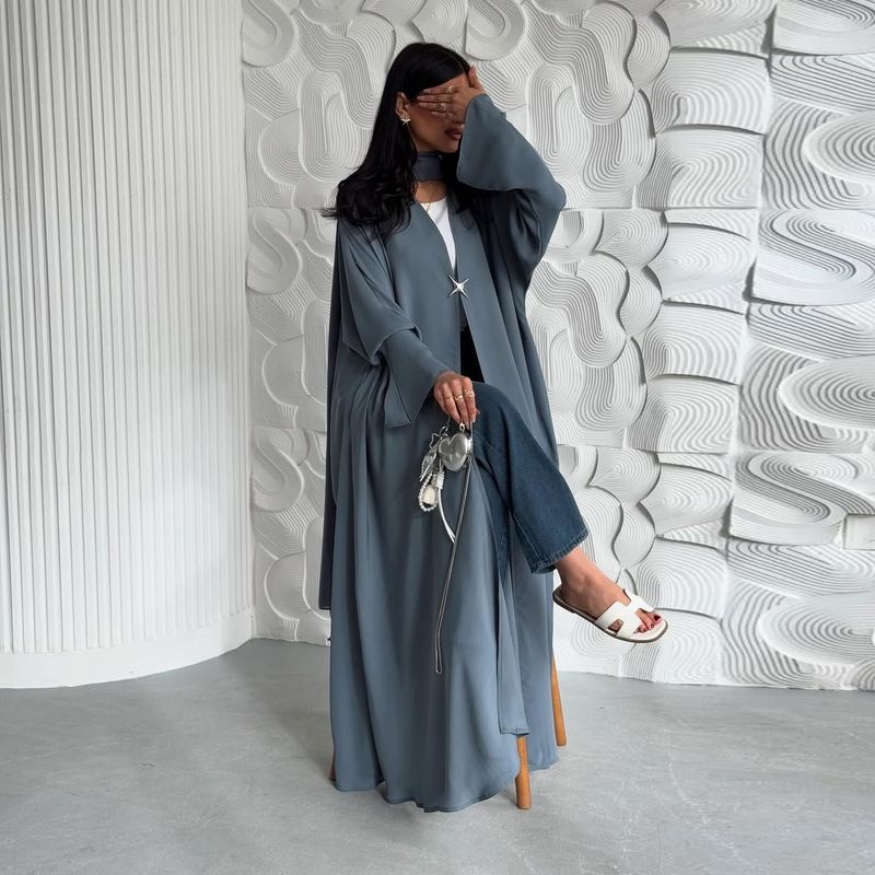 Middle East Dubai Fashion Casual Loose Cardigan Robe Dress Loose Cardigan Robe Dress