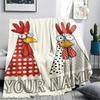 1PC Custom Name Chickens Polka Dots Patterned Flannel Blanket Suitable For All Seasons for Home Decor Warmth and Comfort Gifts Holiday Present_lx
