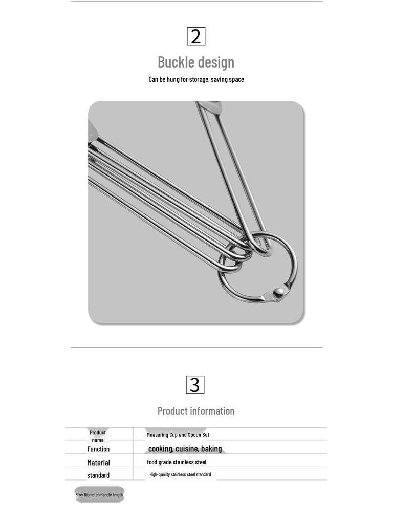 8-teiliges Messbecher- und Löffelset aus Edelstahl mit Skalenlinien für Kaffeebohnen und Gewürze