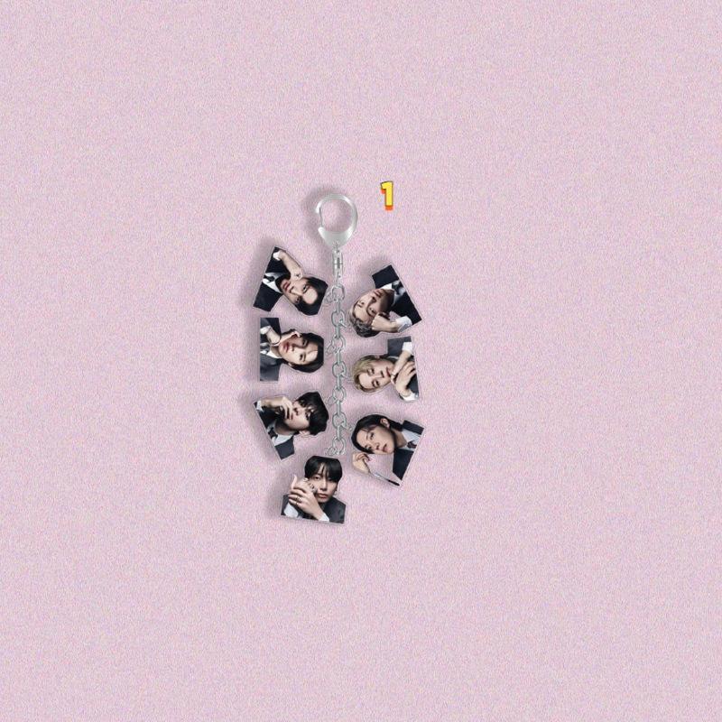 

Брелок-подвеска BTS, Брелок с цепочкой с фото/мультяшной фигуркой участника Bangtan Boys, Шарм для сумки фаната Kpop ARMY 1