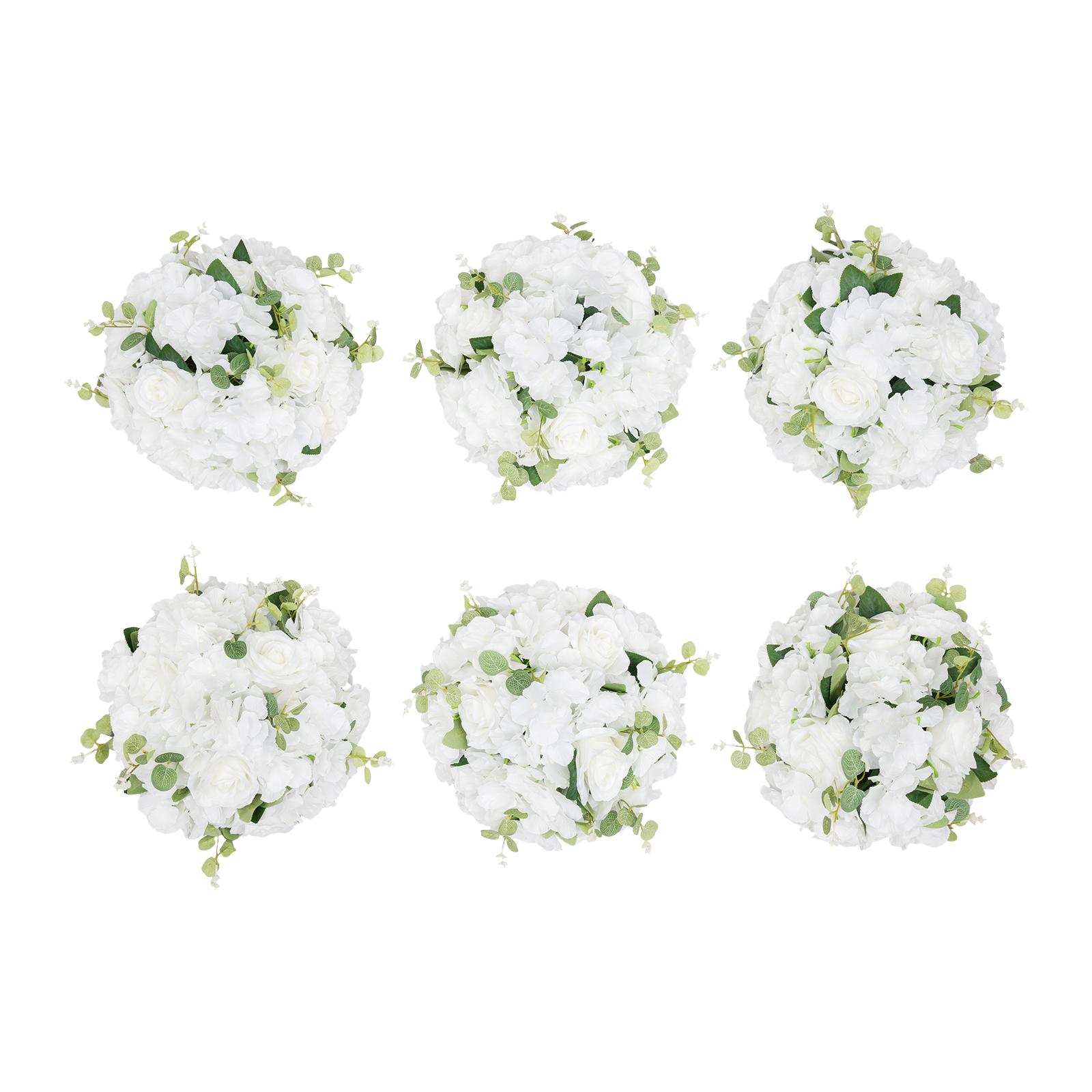 

Artificial Flower Balls 6PCS Rose Balls for Centerpieces Artificial Flowers Kissing Ball Wedding Flower Bouquet DIY Arrangement белый