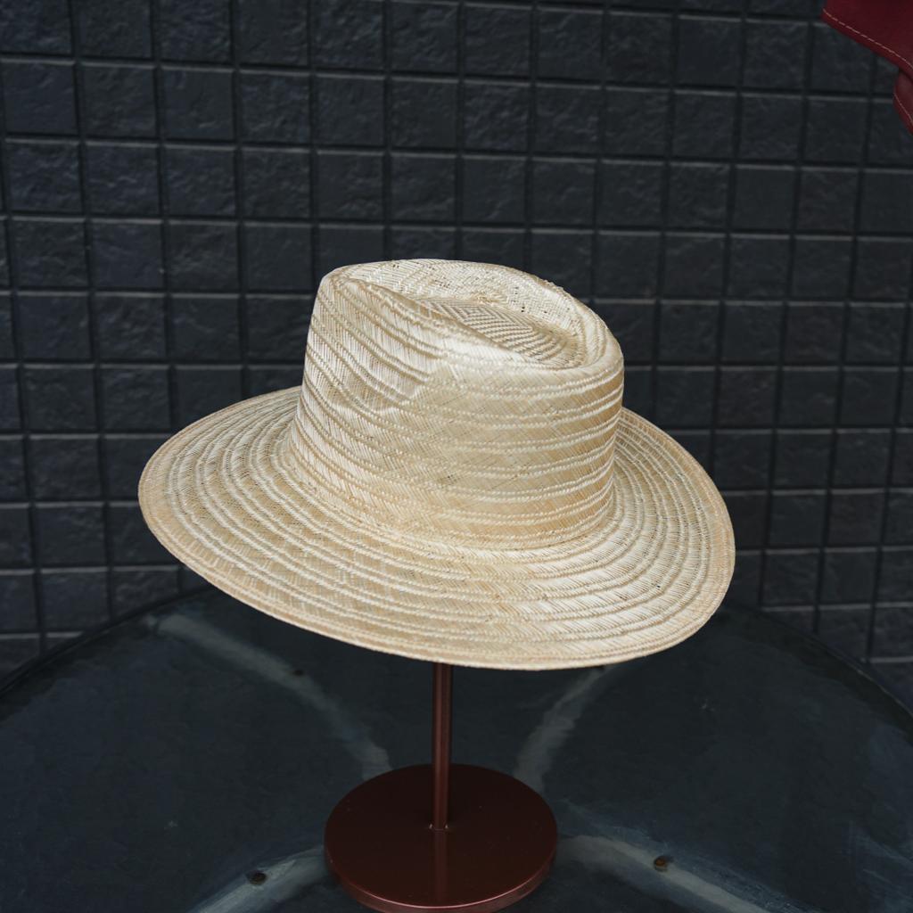 French Retro Sisal F Hemp Woven Jazz Top Hat Women'S Summer Sun Protection Sunshade Japanese Panama Wide-Brimmed Straw Hat Tide