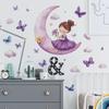 Kreskówkowy Sen Księżyc Mała Dziewczynka Sypialnia Salon Dom Ściana Tło Upiększanie Dekoracja Naklejki Ścienne