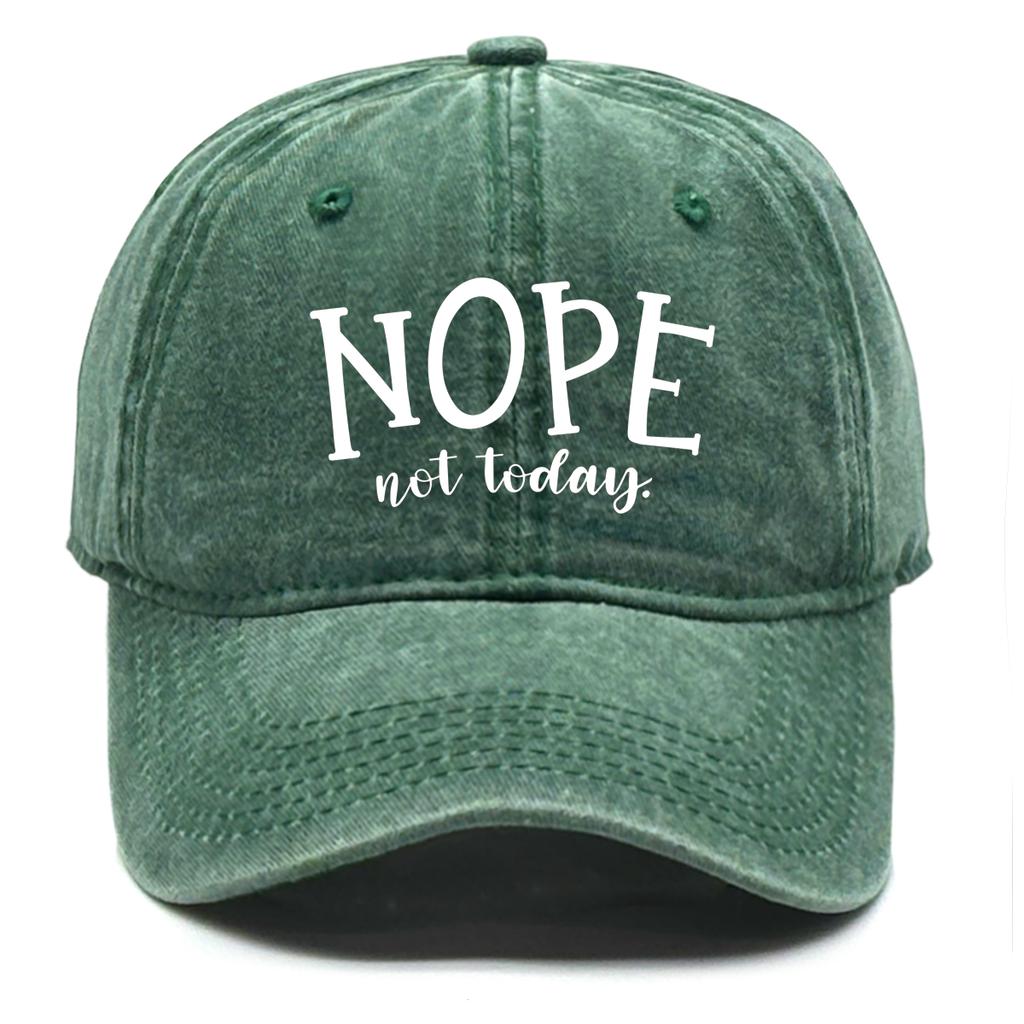 NOPE not today Print Adjustable Caps Cotton Man Cap Trendy Vintage Snapback Baseball Caps Perfect For Tennis One Size Fits All