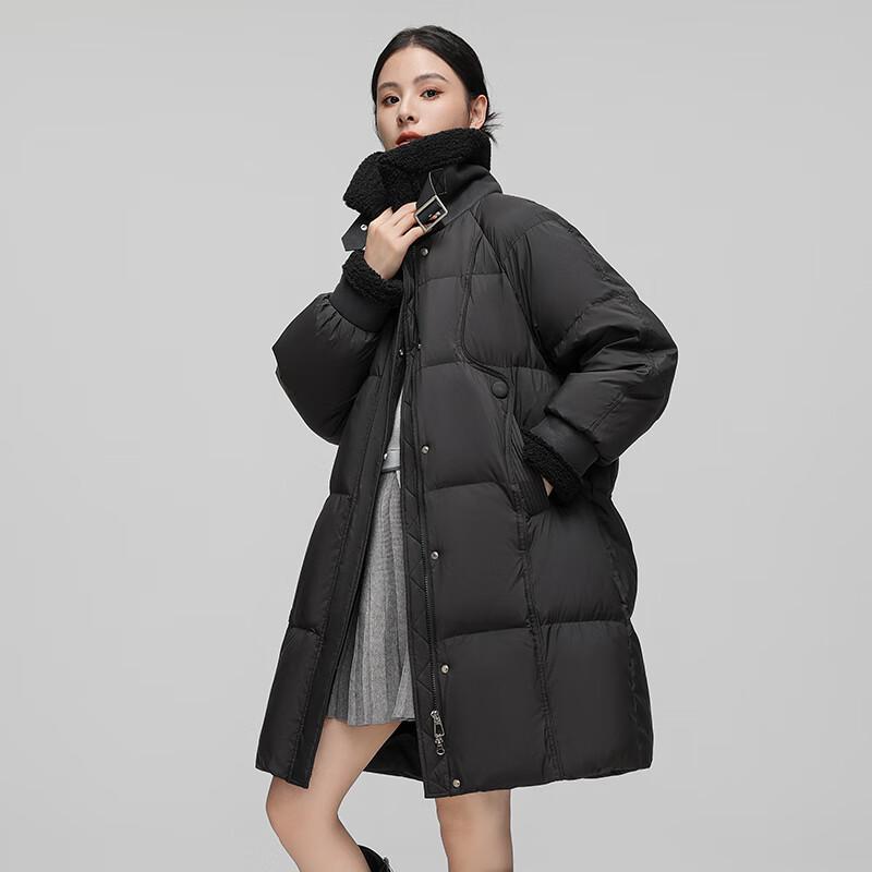 XueZhongFei Women's 2025 Winter Mid-Length Down Jacket with Fur Collar