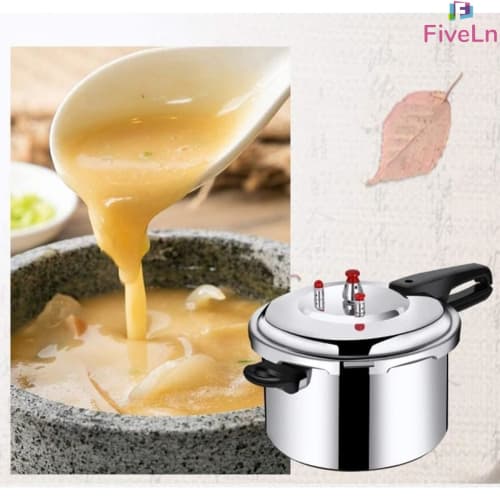 FiveLn Pressure Cooker, Large Capacity, Compatible with All Heat Sources, Induction, Gas, and Commercial Use, Slide-Open Closure, Explosion-Proof Safe