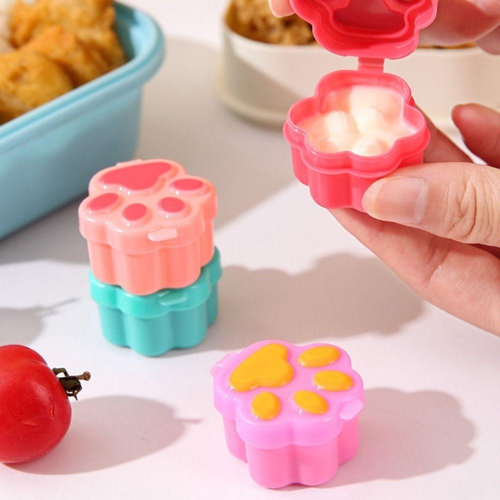 

Cat Paw Soy Sauce Box Plastic Condiment Container Portable Mini Tomato Ketchup Bottle Kitchen рожевий червоний колір