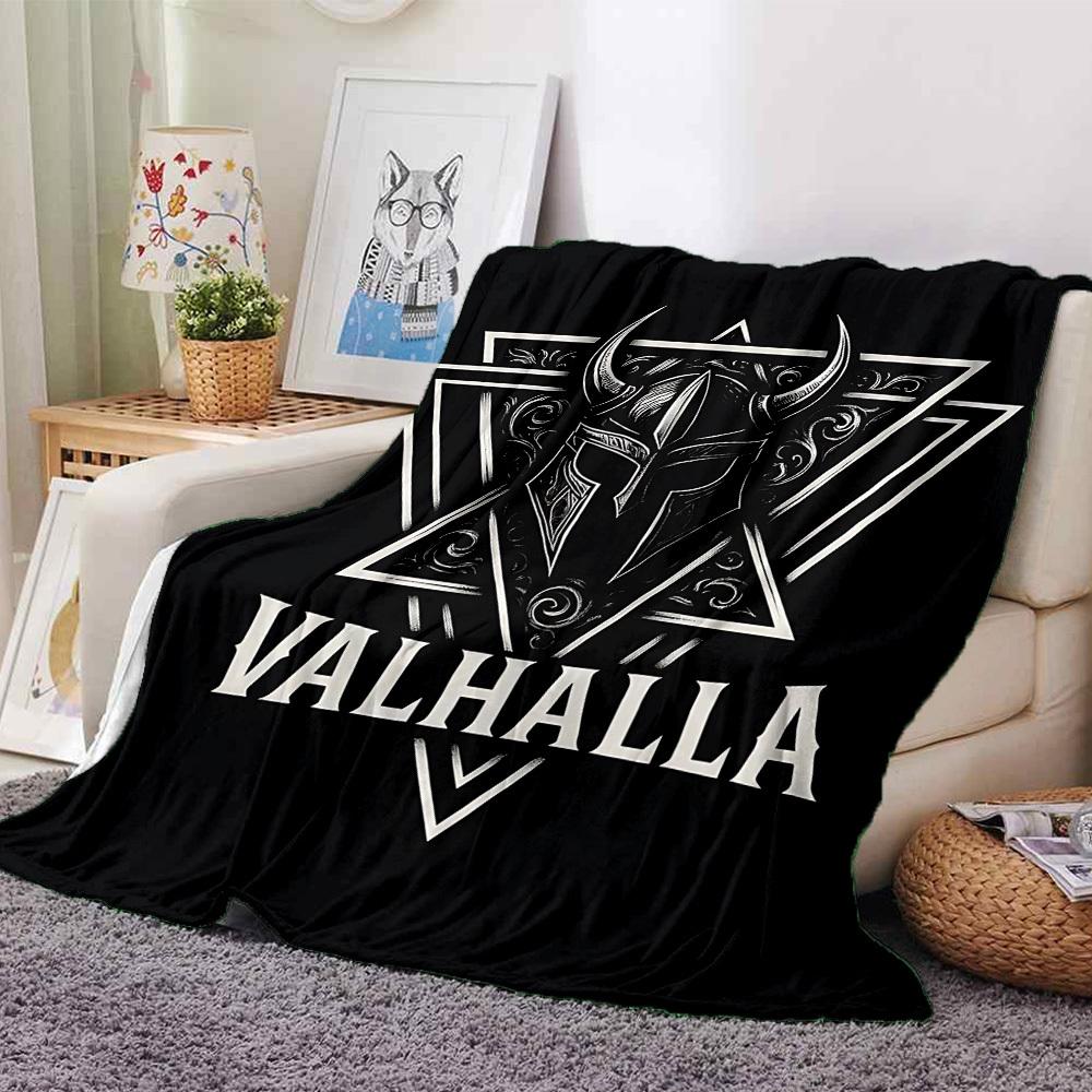 1pc Valhalla Viking Throw Blanket Soft Flannel, Cozy All Season Polyester Perfect for Home, Office