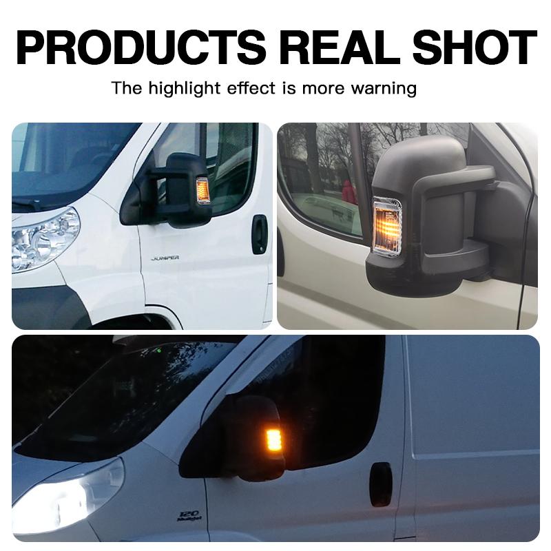 2pcs LED Dynamic Side Mirror Lights For PEUGEOT BOXER 2006-2019 For CITROEN JUMPER 2006-2019 RELAY 2006-2019 Turn Signal Lamp
