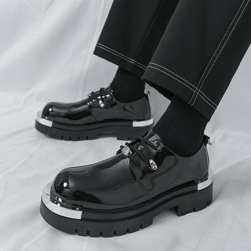 

Британские Дерби с большим носом дышащие толстая подошва увеличивающие рост повседневные кожаные туфли костюм джинсы деловое платье свадебные туфли Корея 38