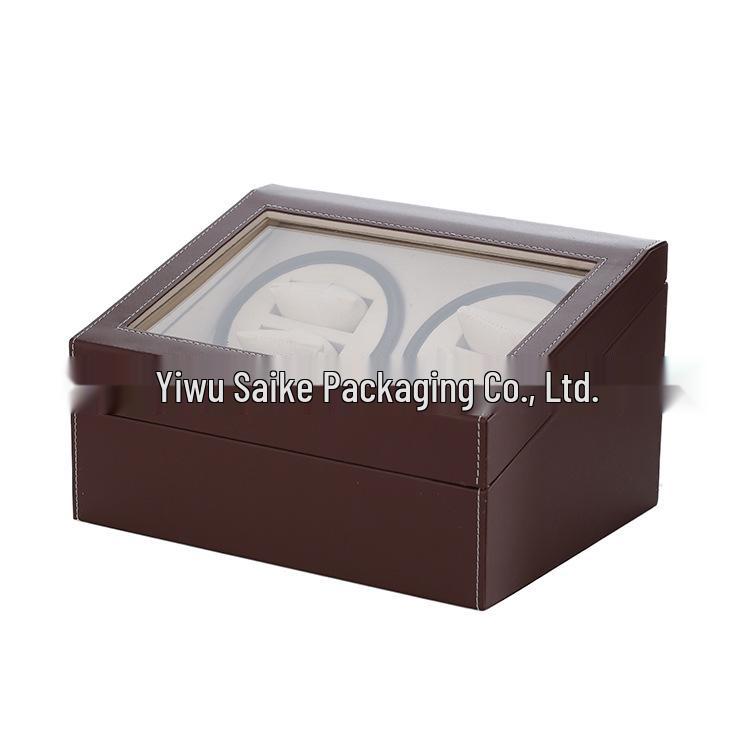 Leather Coffee Color PU Automatic Watch Winder Box for 10 Watches