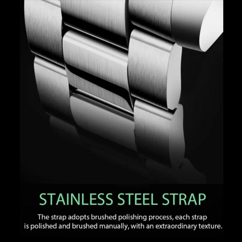 Ceas Bărbați Water Diamond Calendar de lux Mișcare cu quartz Ceas de afaceri la modă din oțel inoxidabil