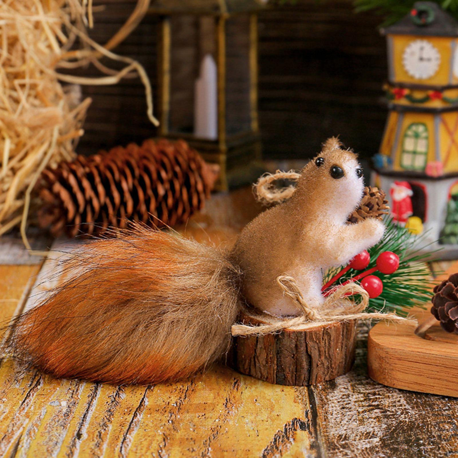 

Статуэтка Белки Подарки Милая Подвесная Скульптура Животного для Офиса Рождественский Настольный Декор 15.5x8x4.5cm