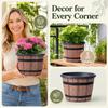 Retro Wood Planter with Bottom Drainage Holes for Indoor Outdoor Plants