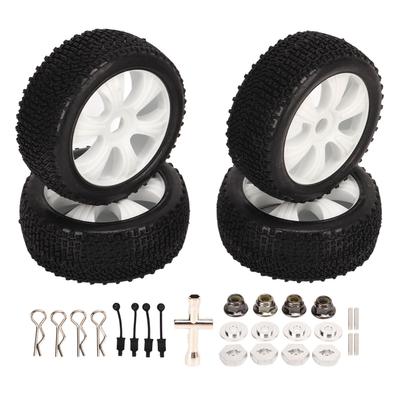 4PCS Short Course Truck Tire with Mounting Tools Rubber Tyre Replacement for 1 10 RC Model Car