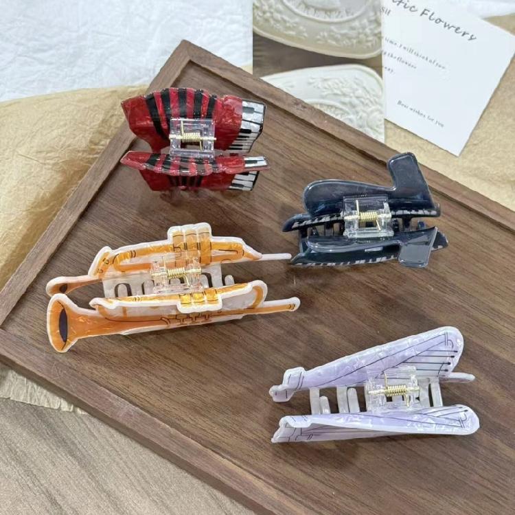 Multipurpose Acrylic Hair Claw Clip Musical Instrument Design Hairpin Hair Ornament For Women Gift For Music Lover