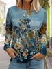 3D Print Floral Graphic Women's T Shirt Long Sleeve Tops Basic Design Fashion Round Neck Regular Fit Y2K Sweatshirt For Girls