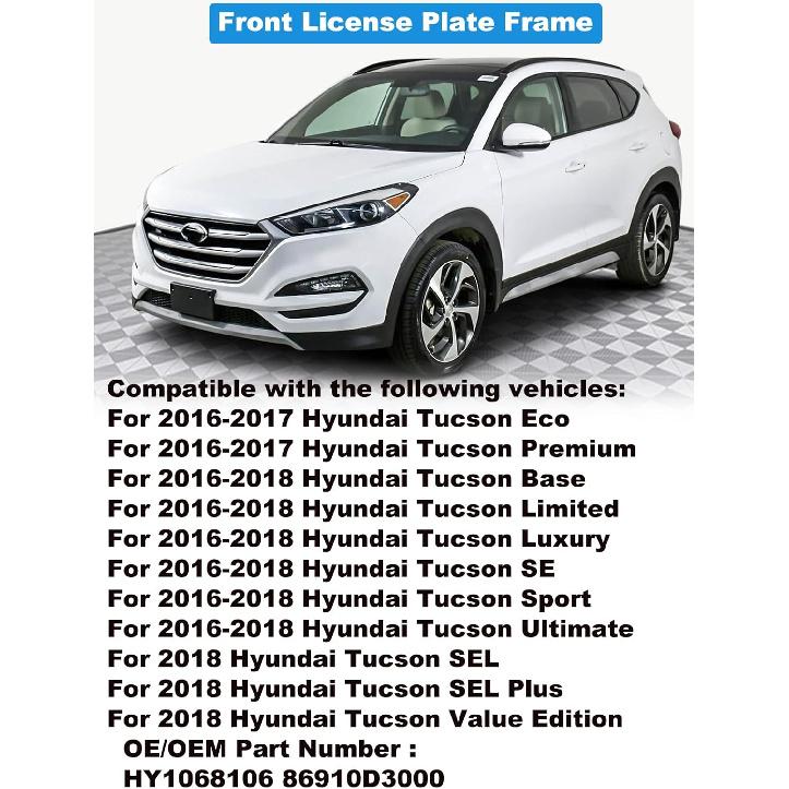 FASTCHE Držák rámečku registrační značky na přední nárazník Kompatibilní s 2016 2017 2018 Hyundai Tucson Rámeček přední registrační značky Nahrazuje OE #