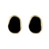 1 Paar Damen-Ohrstecker mit unregelmäßiger geometrischer Form, schwarz, Retro, glatt, für den täglichen Pendelverkehr