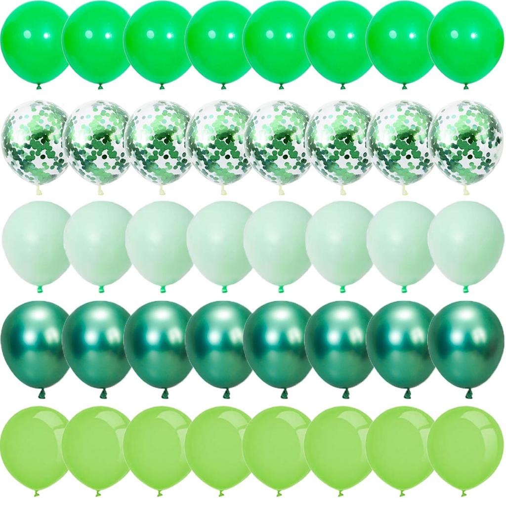 Green Metal Latex Confetti Balloon Jungle Safari Birthday Party Decoration Matte Globos New Year Wedding Party Baby Shower Decor