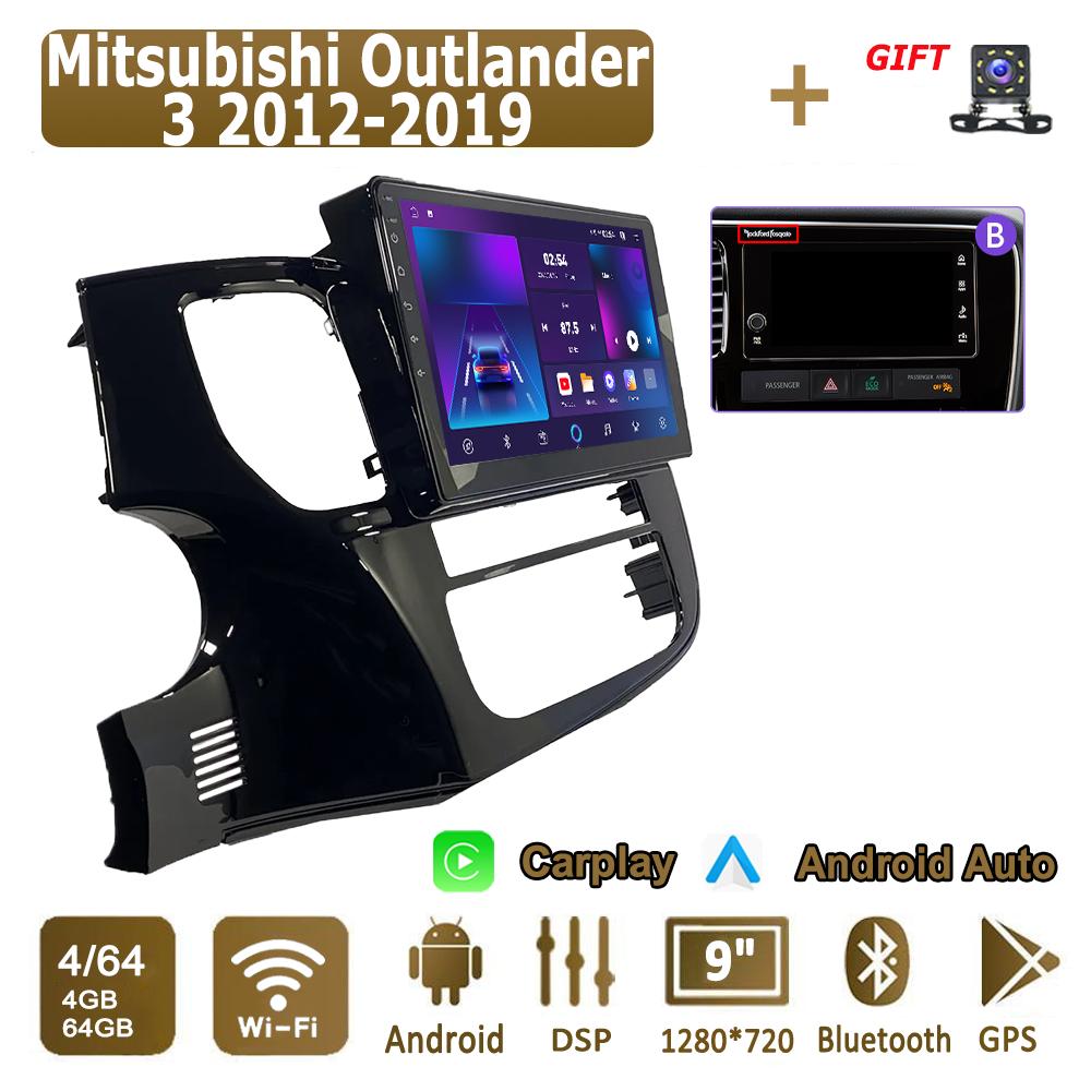 Android Carplay Autoradio für Mitsubishi Outlander 3 2012-2019 Multimedia-Player Head Unit Stereo GPS Navigation BT WIFI 4 + 64GB