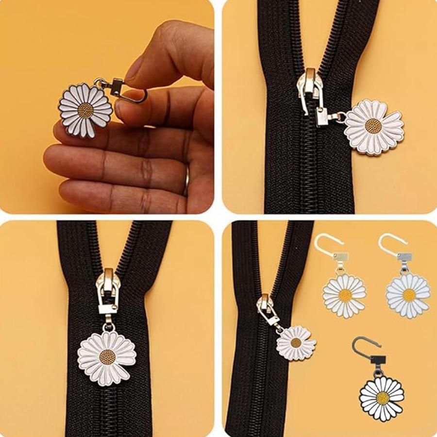 5Pcs Detachable Zipper Puller Universal Replacement Metal Zipper Head Repair Kits Luggage Purses Handbag Clothes Zipper Slider