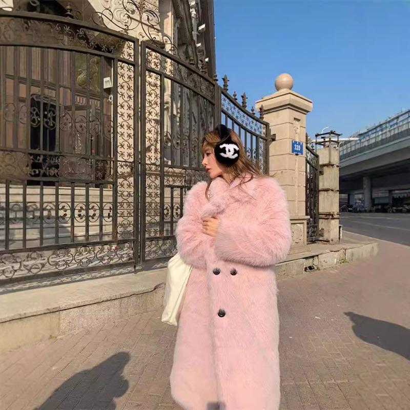 Toka Fur Coat Loose Imitation Fur Coat Women's Large Lapel Collar Long Autumn and Winter Fox Fur Coat