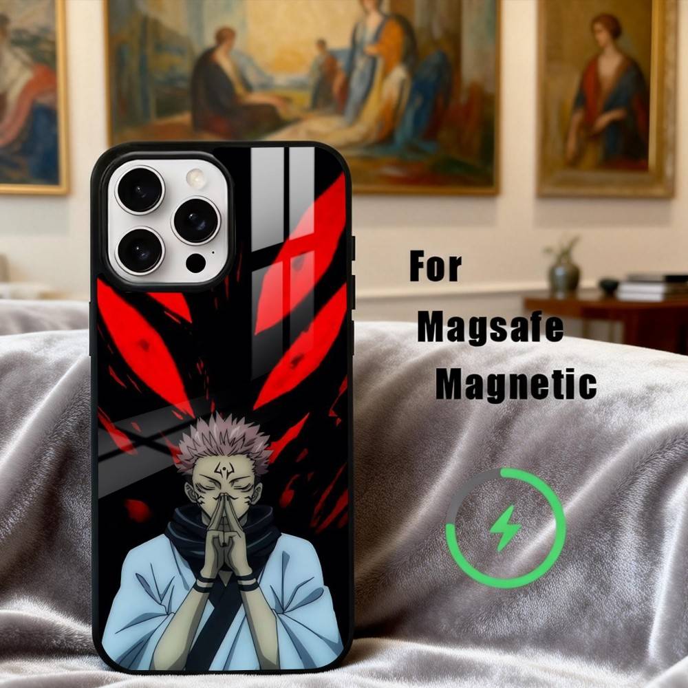 R-Ryomen S-Sukuna J-Jujutsu Kaisen Phone Case For iPhone17,16,15,14,13,12,11 Plus,Pro Max Magnetic For Magsafe Wireless Charging