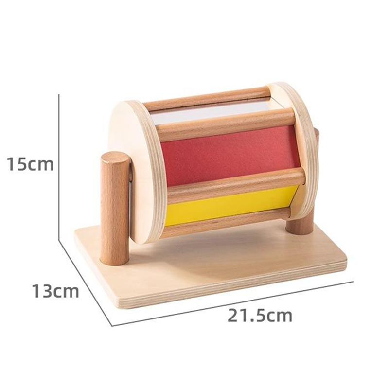 Montessori teaching AIDS,spning drum rotating rainbow, baby intelligence, baby children s toys, early education Montessori toy