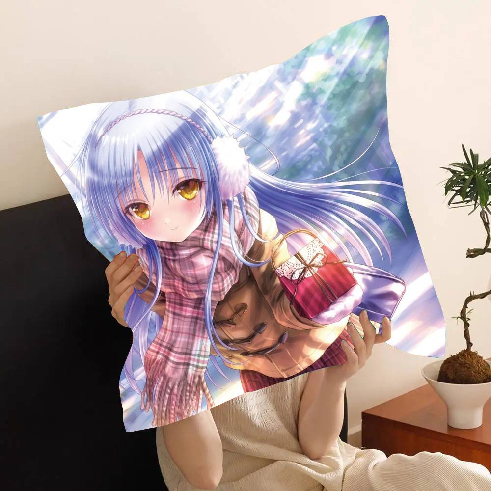 Tachibana Kanade Anime A-Angel Beats Pillow Case Fashion Square Pillowcase Bedroom Sofa Room Ins Decoration Leisure