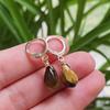 1pair Natural Stone Earrings for Women Small Water Drop Ear Loop Amethysts Rose Quartz Topazs White Crystal Dangle Earrings